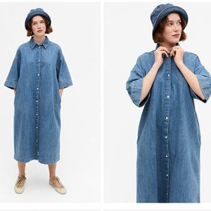 MONKI Misha Oversized Denim Shirtdress